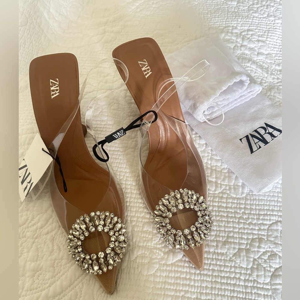 New Zara Jewel Embellished Heels